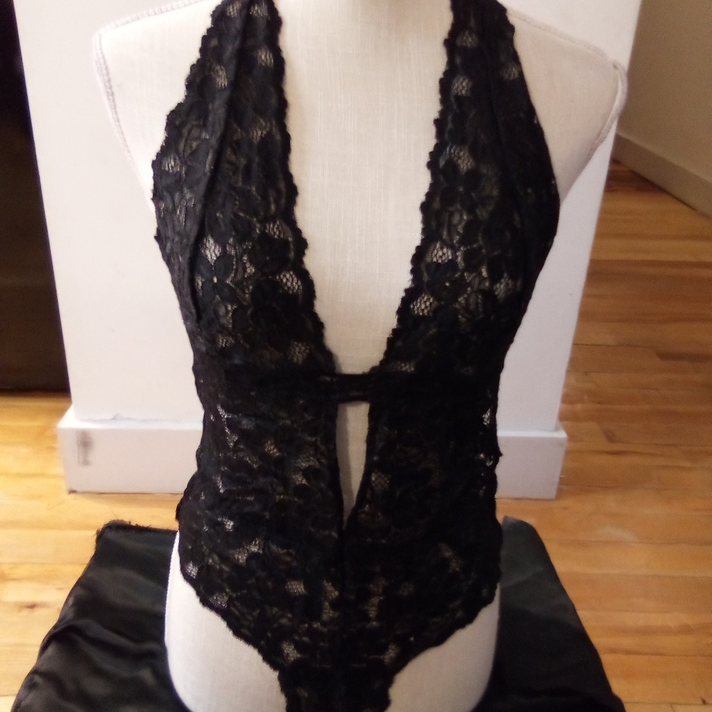 Black Barely There Body Suit New Never Worn